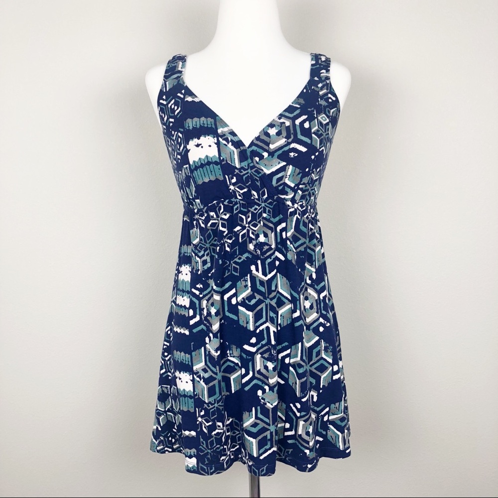CAbi Batik Blue Geo Tunic Tank Top Style# 359